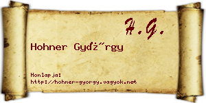 Hohner György névjegykártya